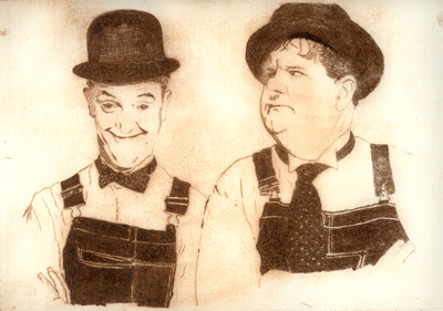 Stan Laurel & Oliver Hardy Radierung