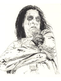 Radierung Kaltnadelradierung Alice Cooper Portrait Original CBY art etching und drypoint