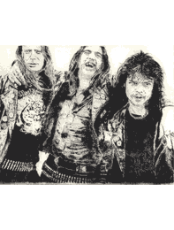 Radierung Kaltnadelradierung Kult Supergroup Hardrock Heavy Metal Band England Original CBY art etching und drypoint
