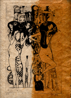 Radierung Gustav Klimt Kaltnadelradierung Radierung Gustav Klimt Kaltnadelradierung cbyart